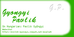 gyongyi pavlik business card