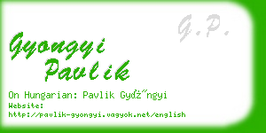 gyongyi pavlik business card